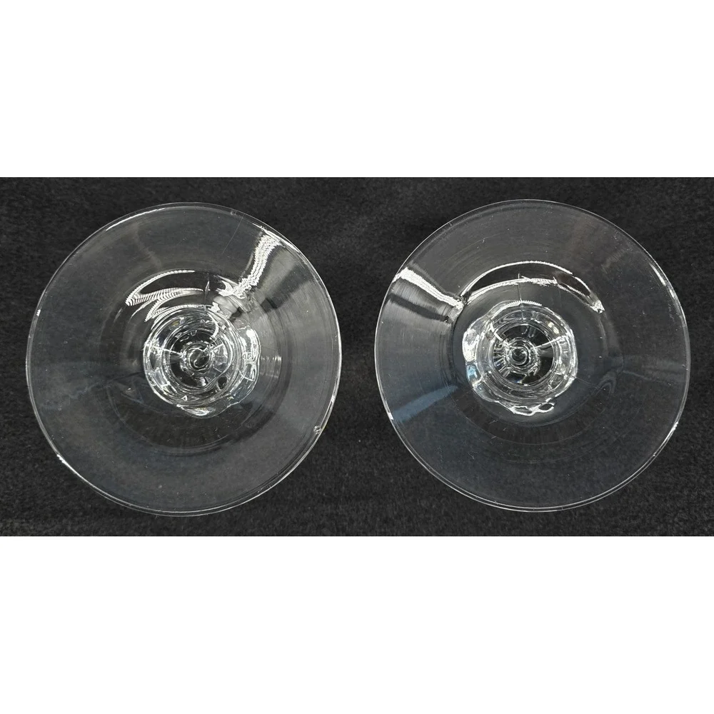 2‎ Vtg Duncan Miller Canterbury Glass Taper Candle Holders 1940s 4.5x3.25